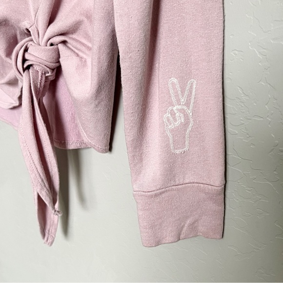 Lucky Brand Pink Tied Lightweight Sweatshirt - Picture 2 of 7